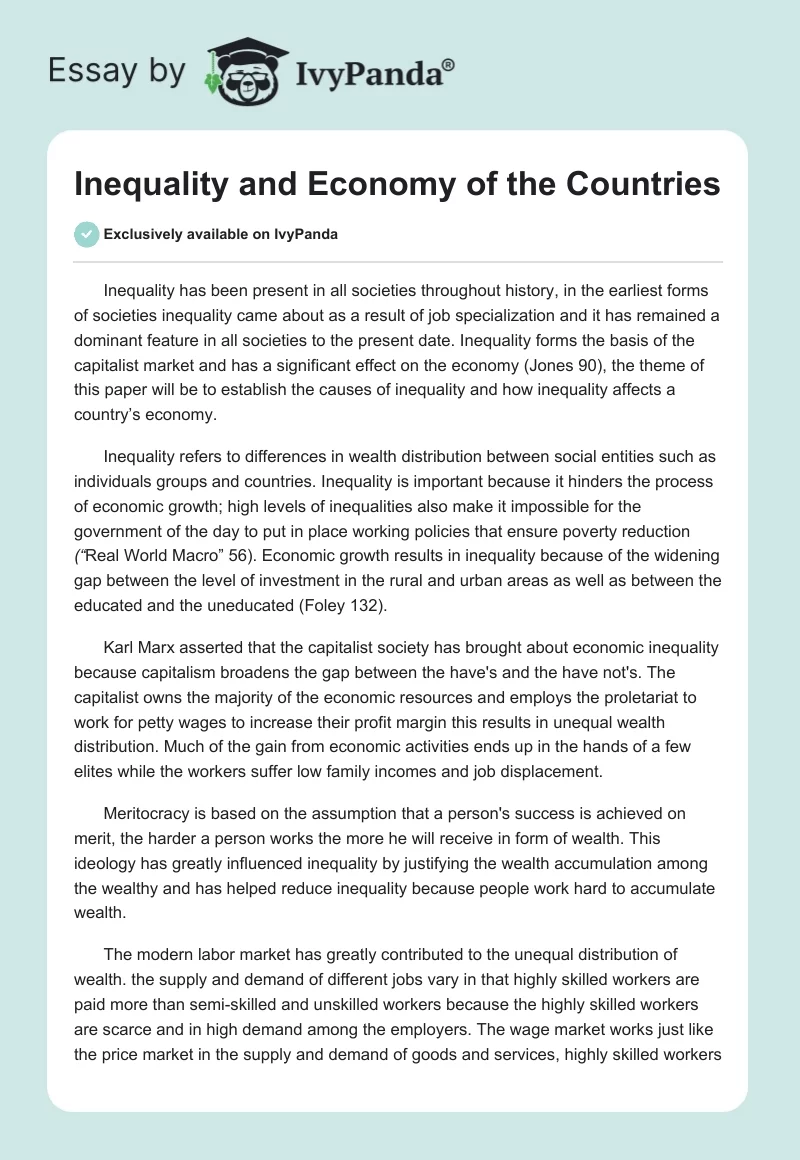 research paper topics about economic inequality