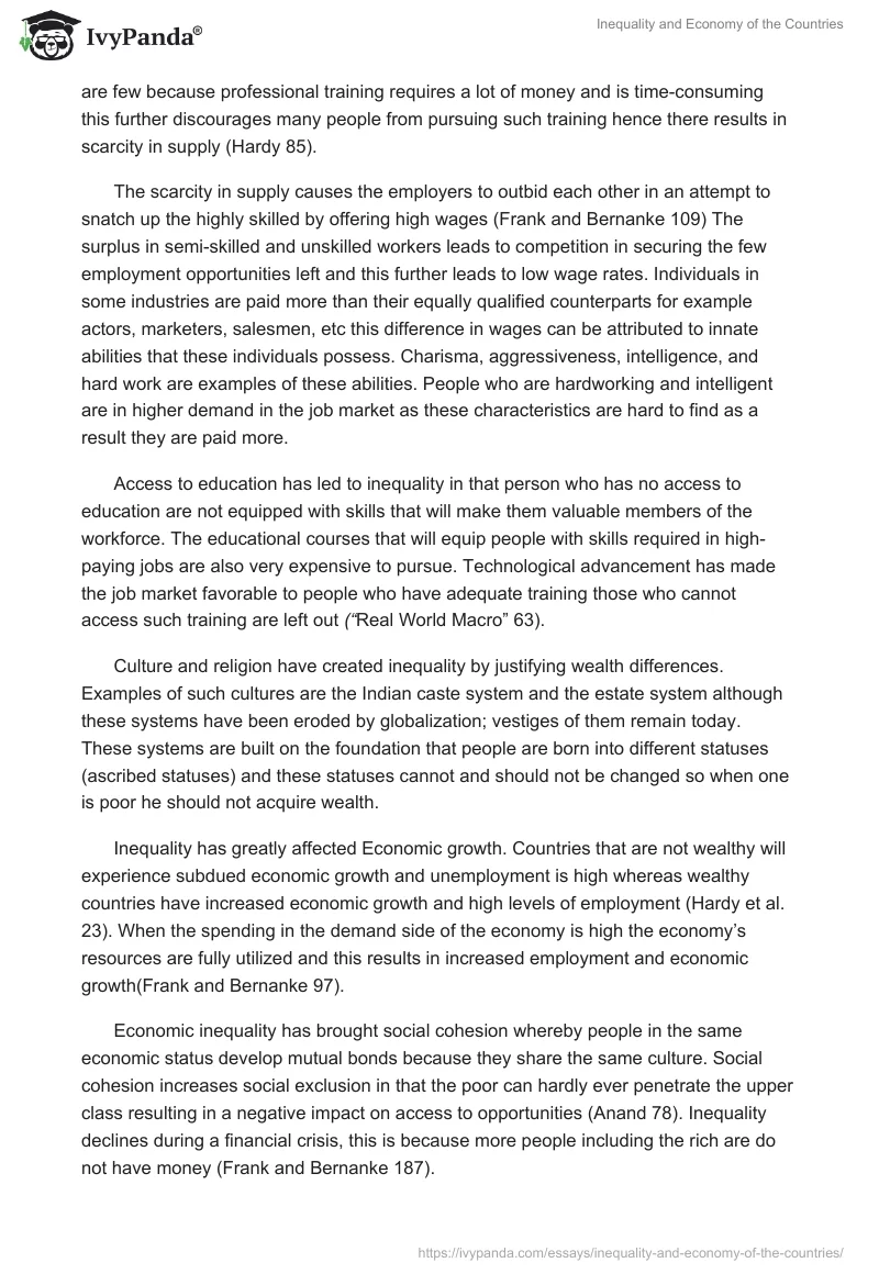 Inequality and Economy of the Countries. Page 2