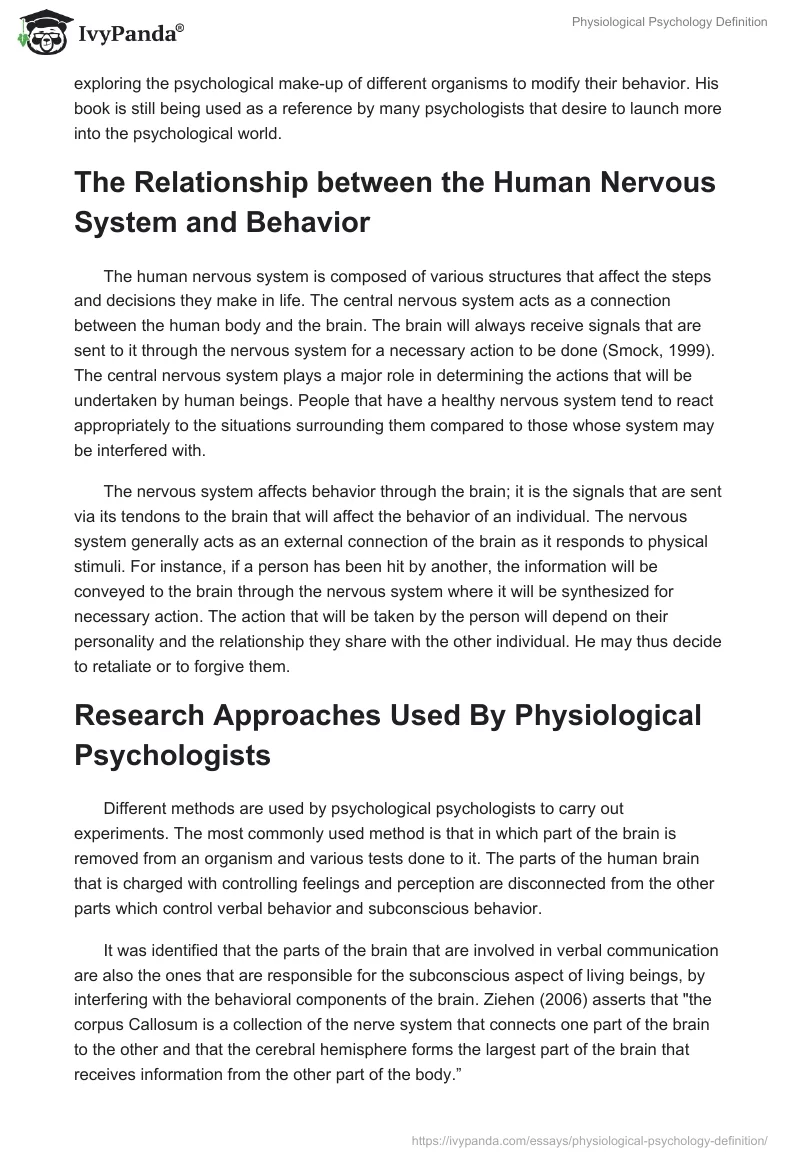 Physiological Psychology Definition. Page 2