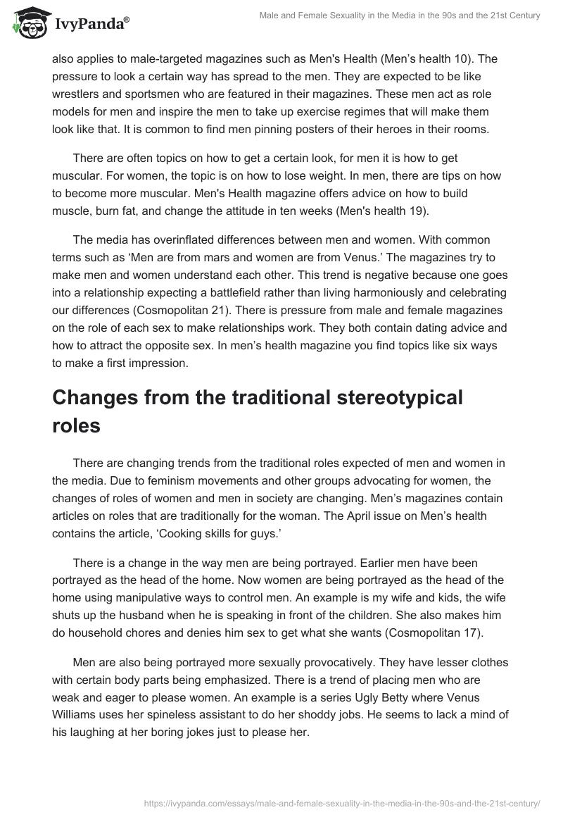 Male and Female Sexuality in the Media in the 90s and the 21st Century. Page 3