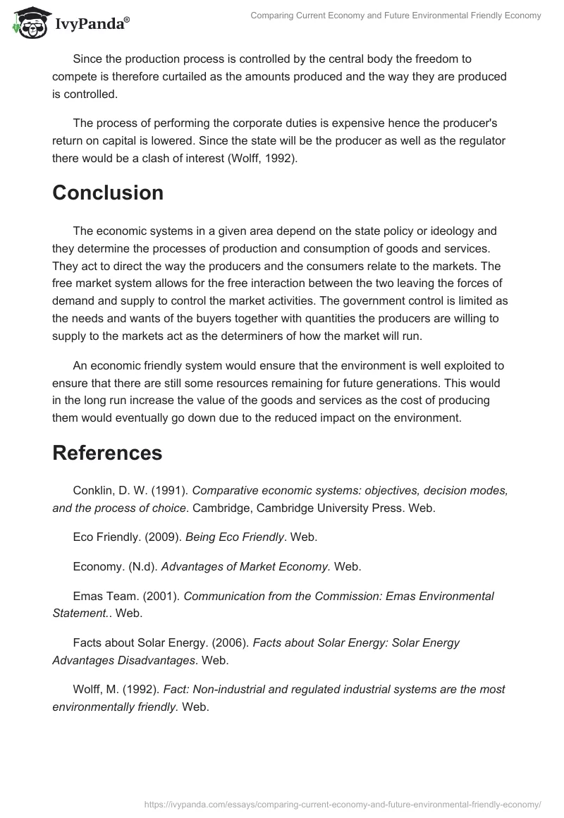 Comparing Current Economy and Future Environmental Friendly Economy. Page 5