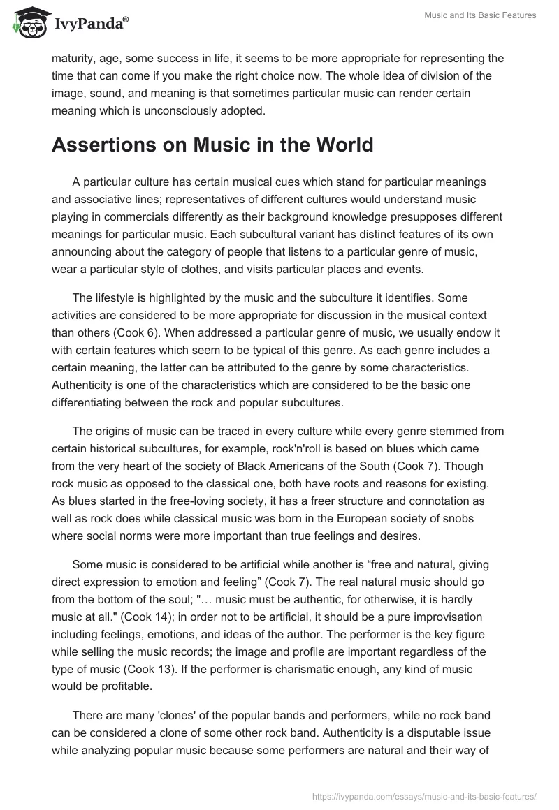 Music and Its Basic Features. Page 2