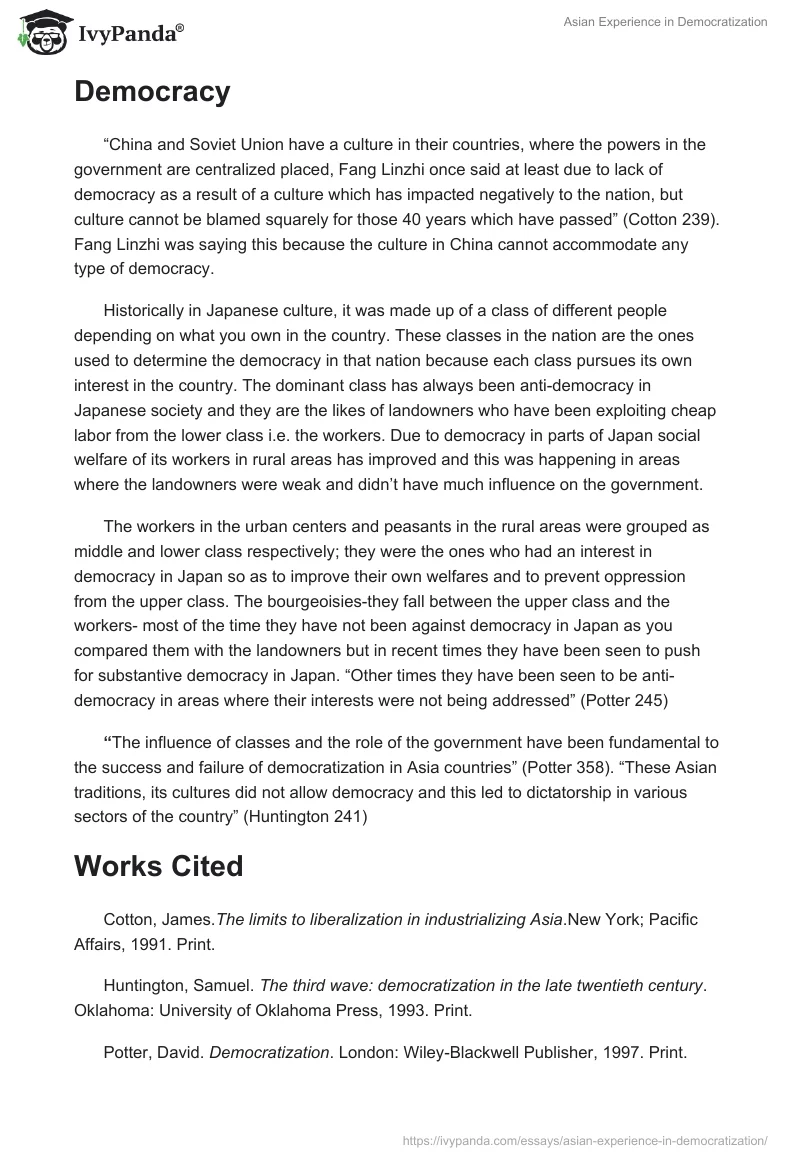 Asian Experience in Democratization. Page 2