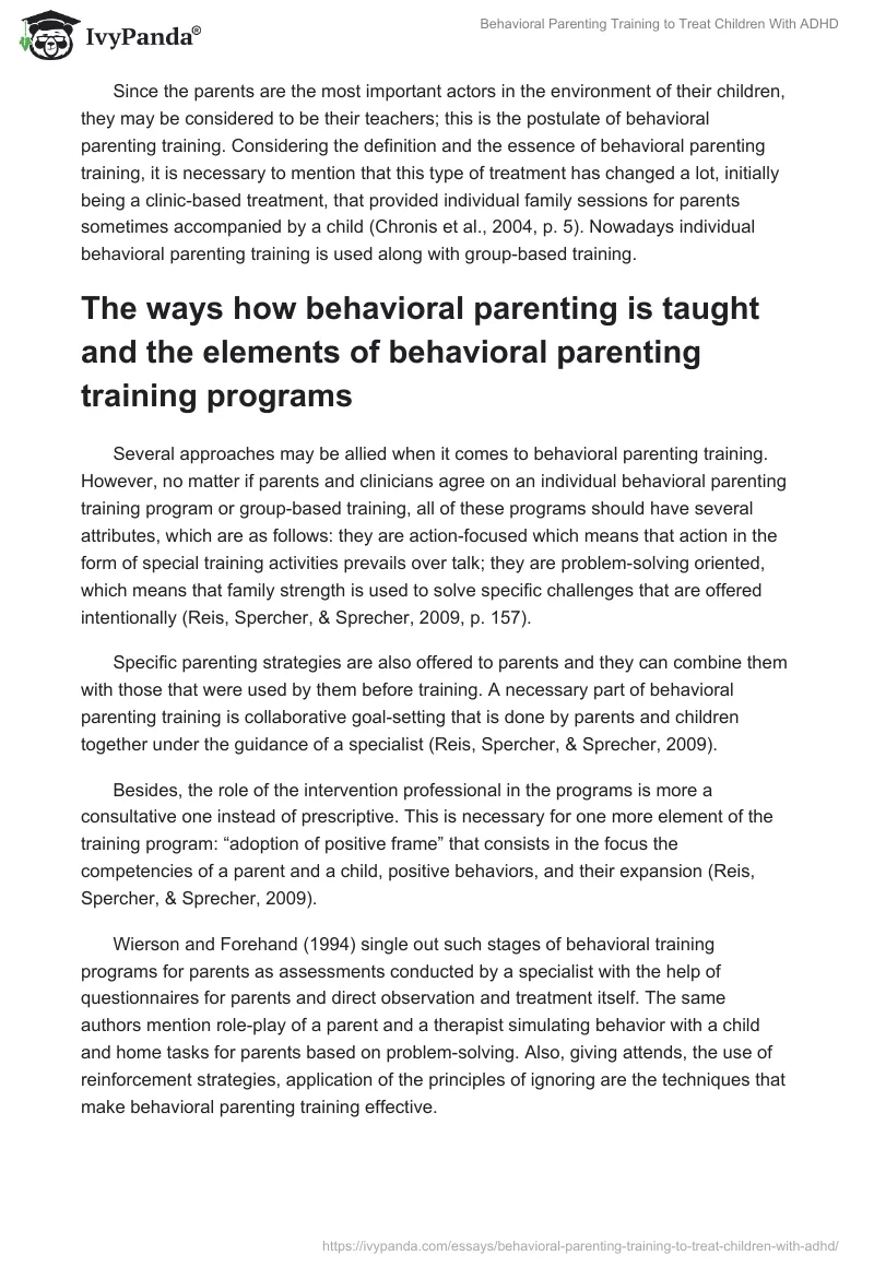 Behavioral Parenting Training to Treat Children With ADHD. Page 2