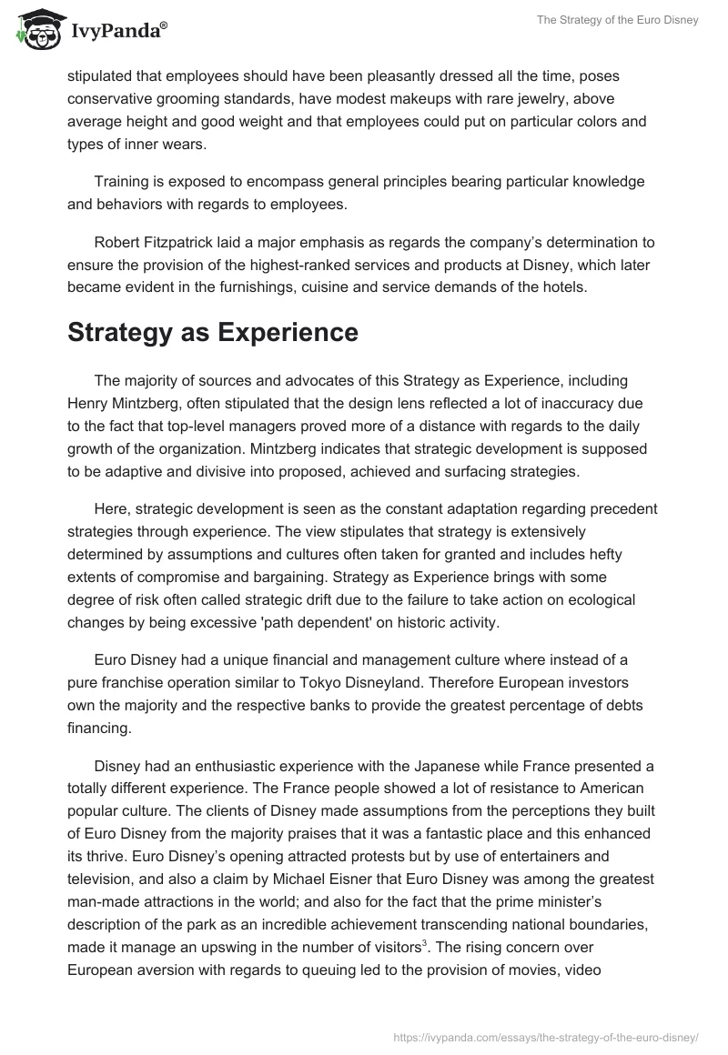 The Strategy of the Euro Disney. Page 3