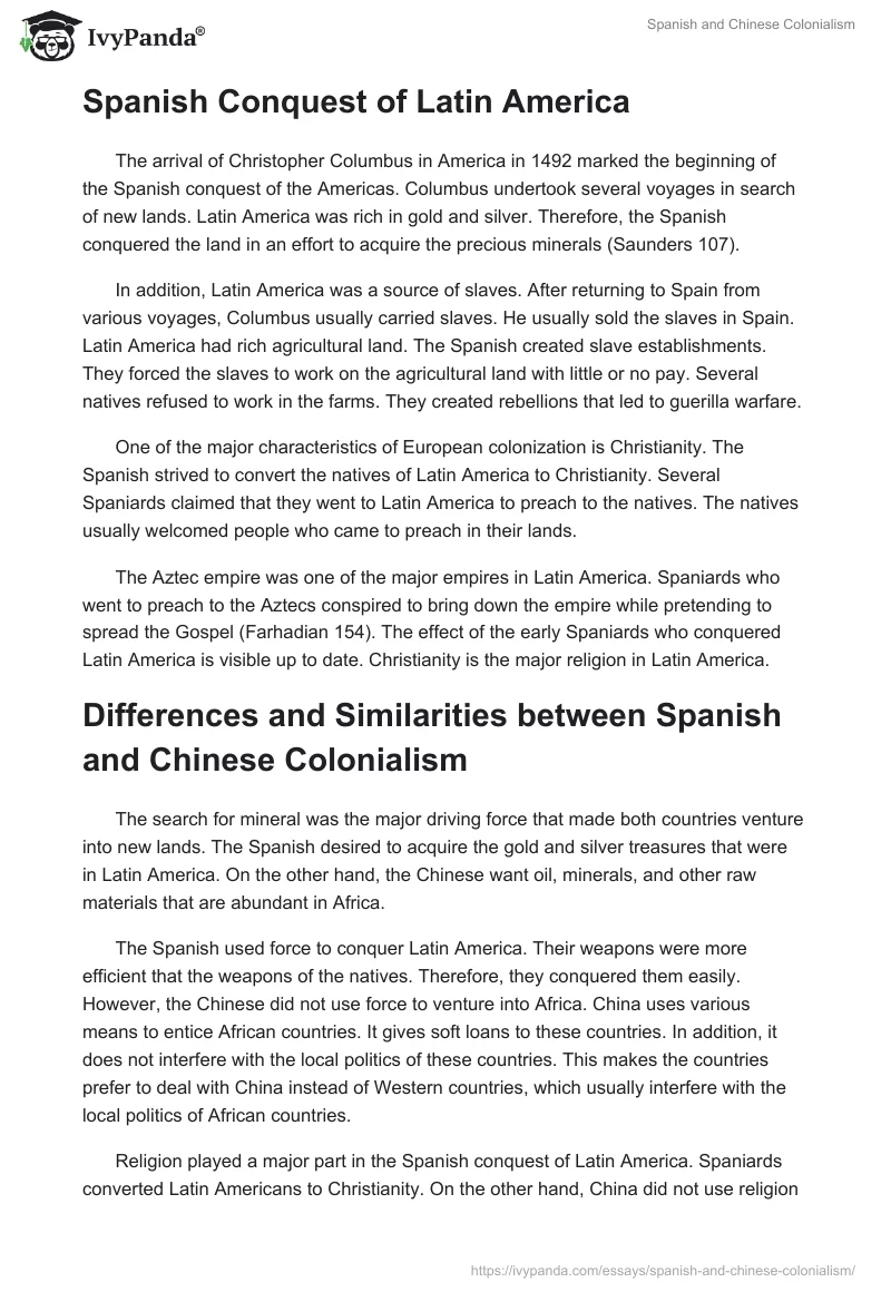 Spanish and Chinese Colonialism. Page 3