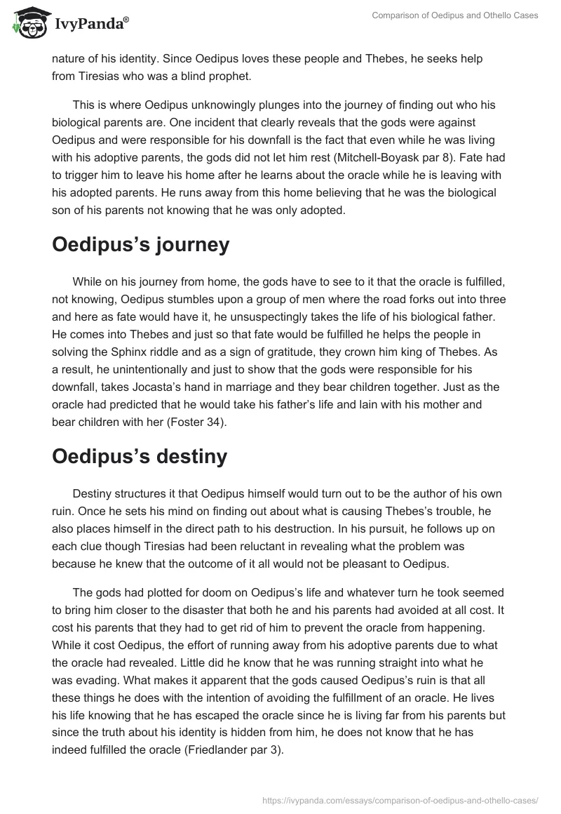 Comparison of Oedipus and Othello Cases. Page 2