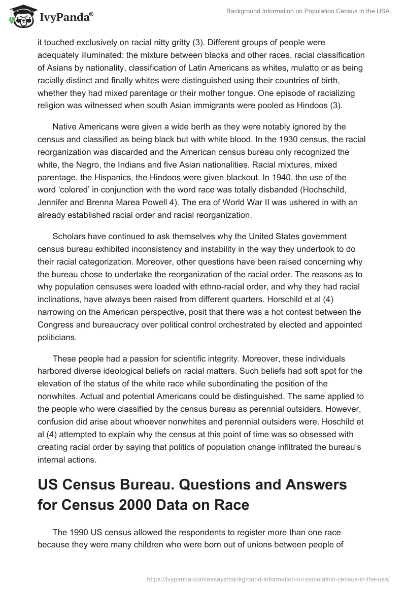Background Information on Population Census in the USA. Page 2