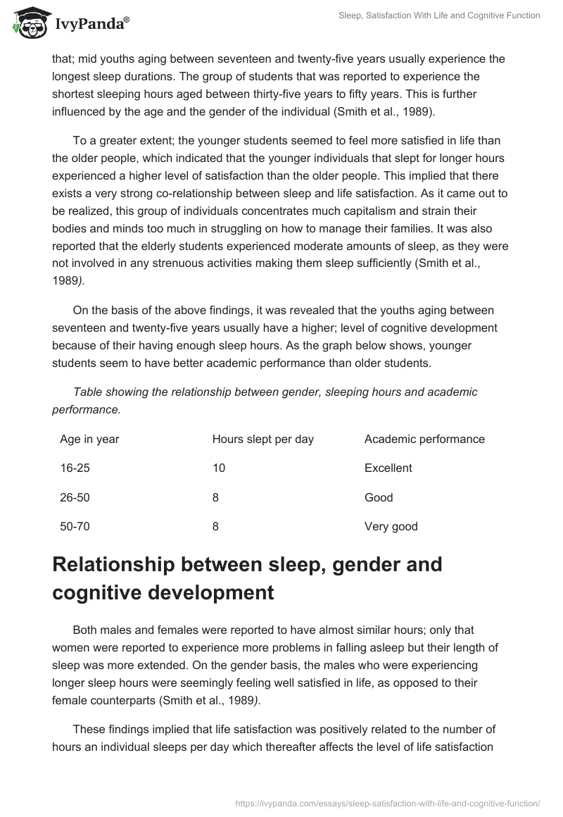 Sleep, Satisfaction With Life and Cognitive Function. Page 3