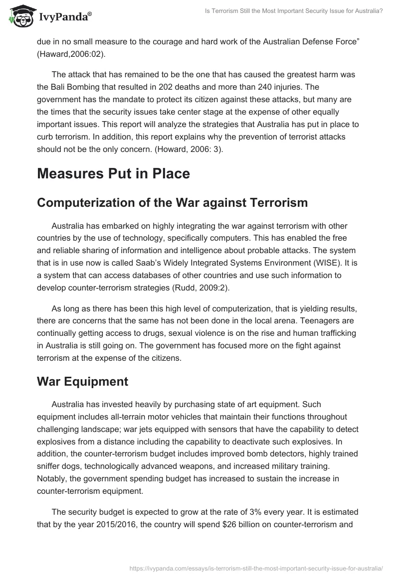 Is Terrorism Still the Most Important Security Issue for Australia?. Page 2