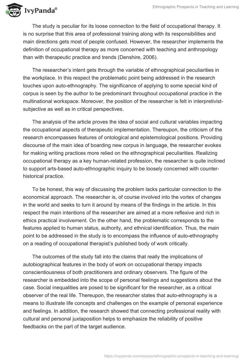 Ethnographic Prospects in Teaching and Learning. Page 4