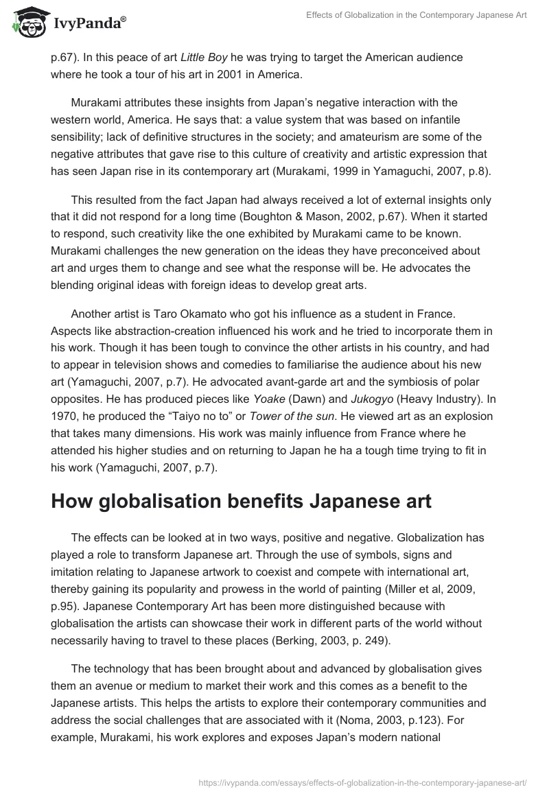 Effects of Globalization in the Contemporary Japanese Art. Page 2