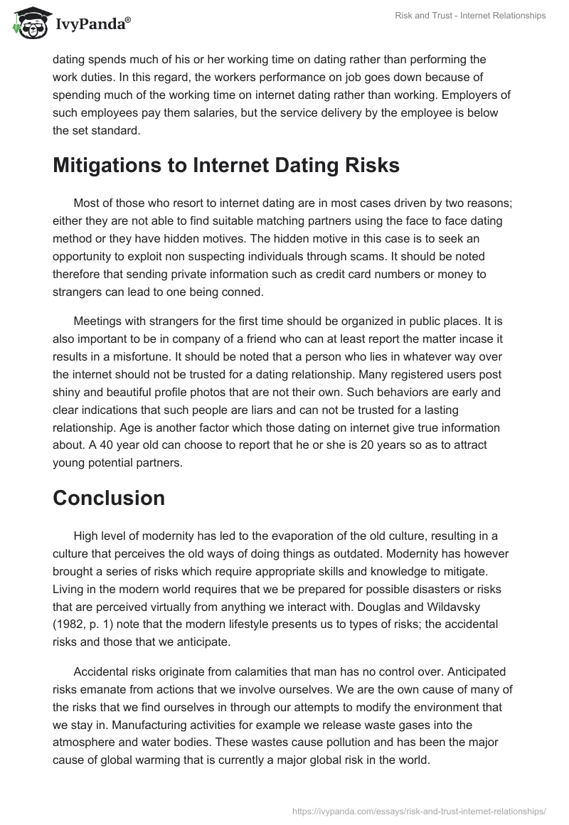 Risk and Trust - Internet Relationships. Page 5