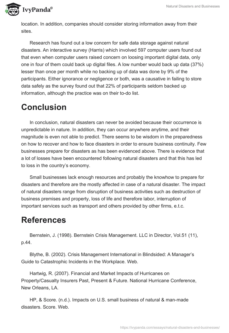 Natural Disasters and Businesses. Page 4
