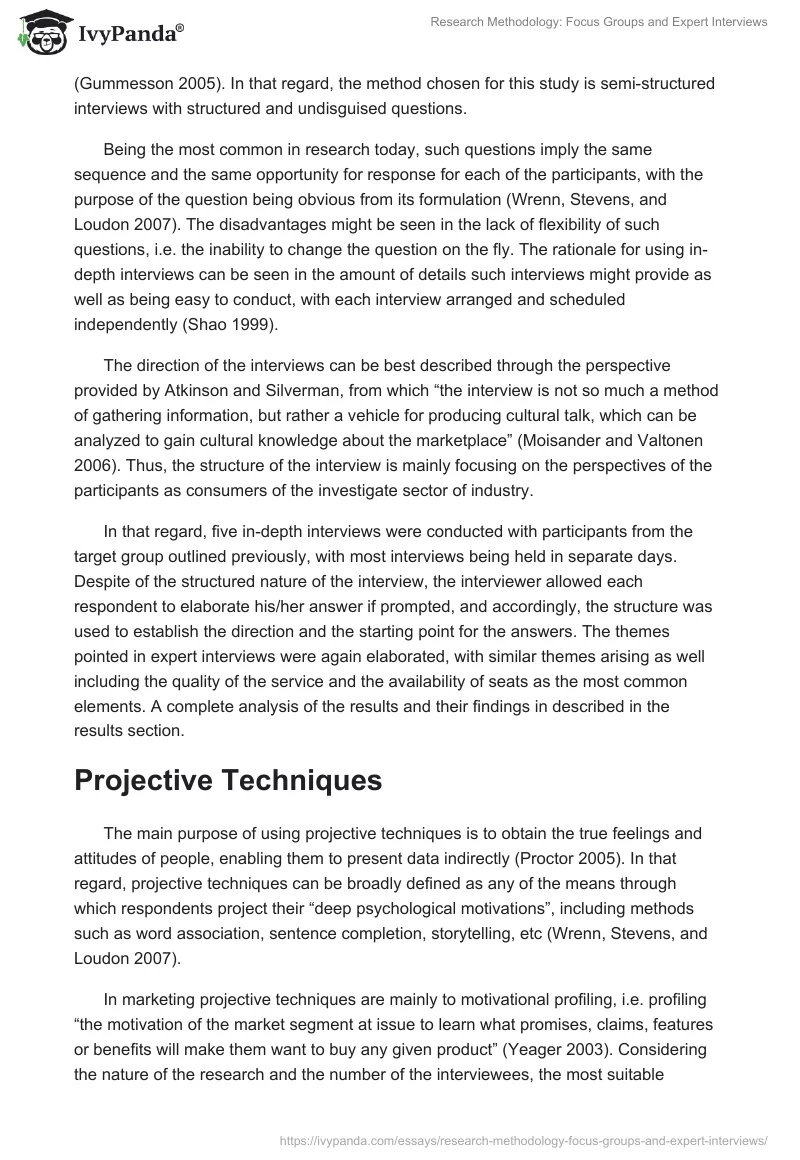 Research Methodology: Focus Groups and Expert Interviews. Page 4