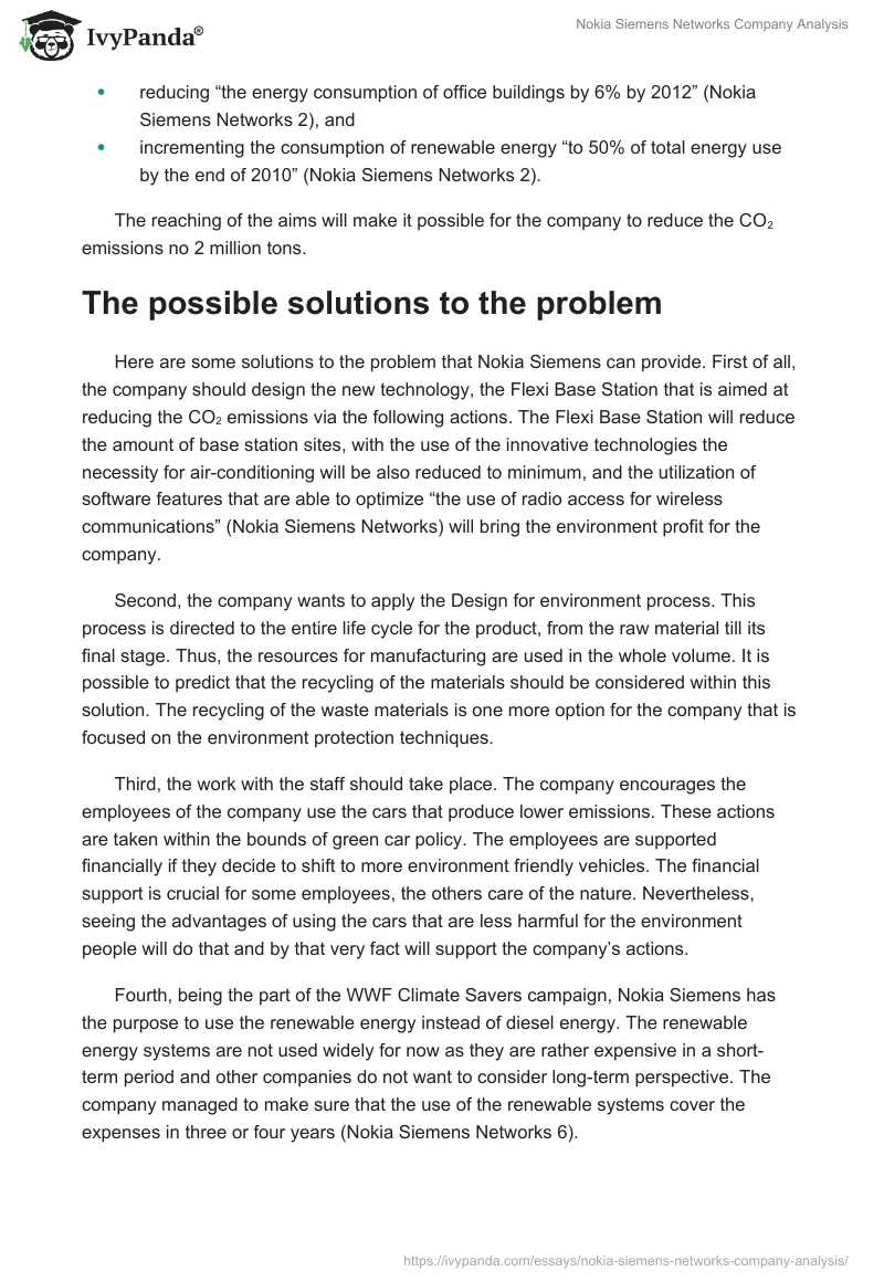 Nokia Siemens Networks Company Analysis. Page 2