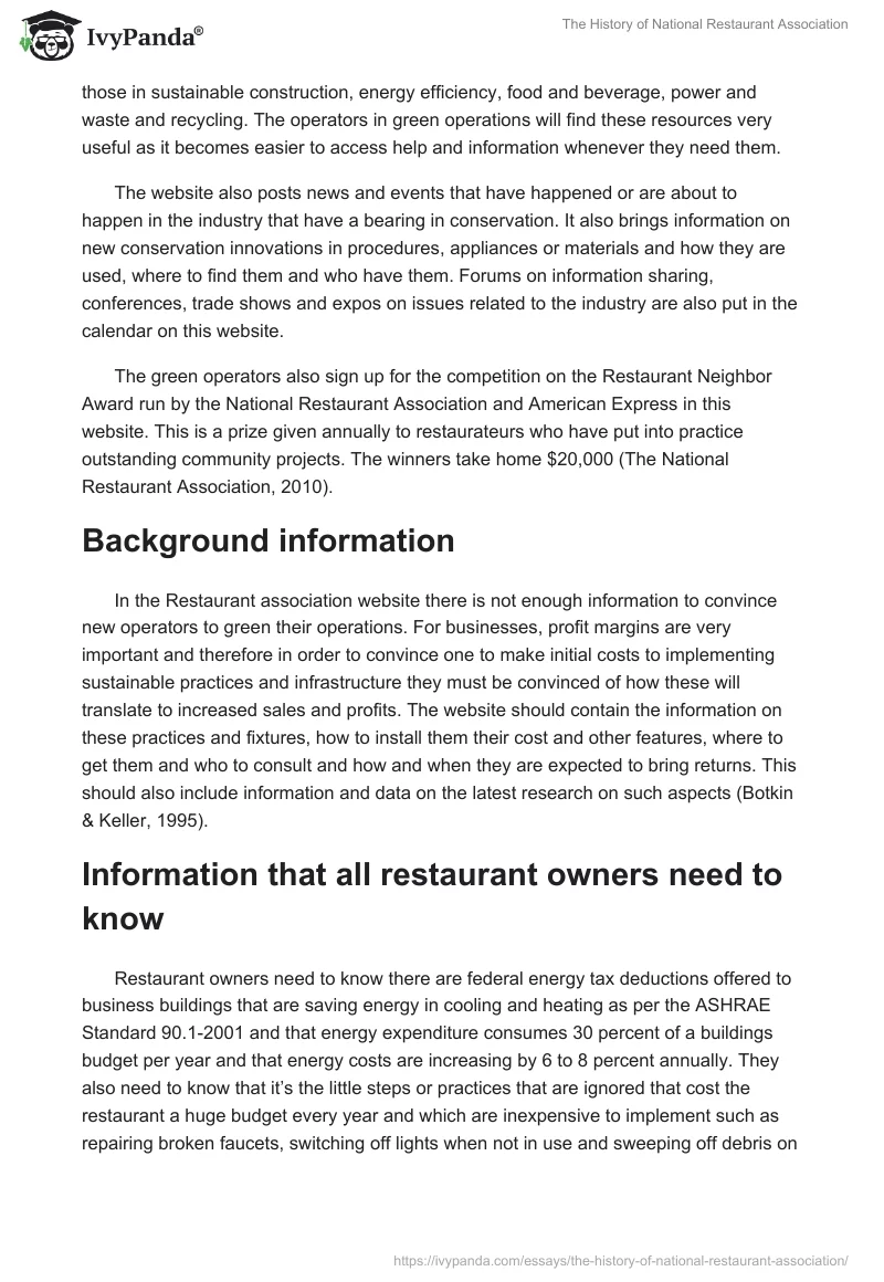 The History of National Restaurant Association. Page 2