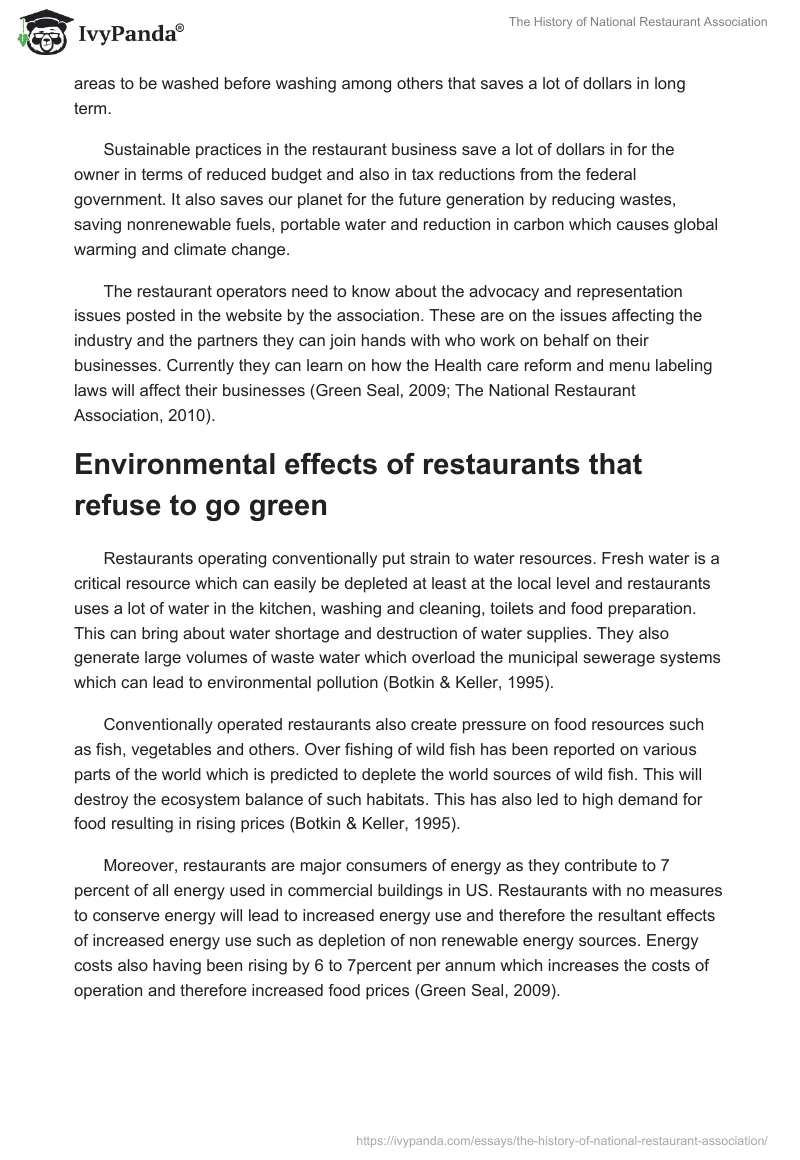 The History of National Restaurant Association. Page 3