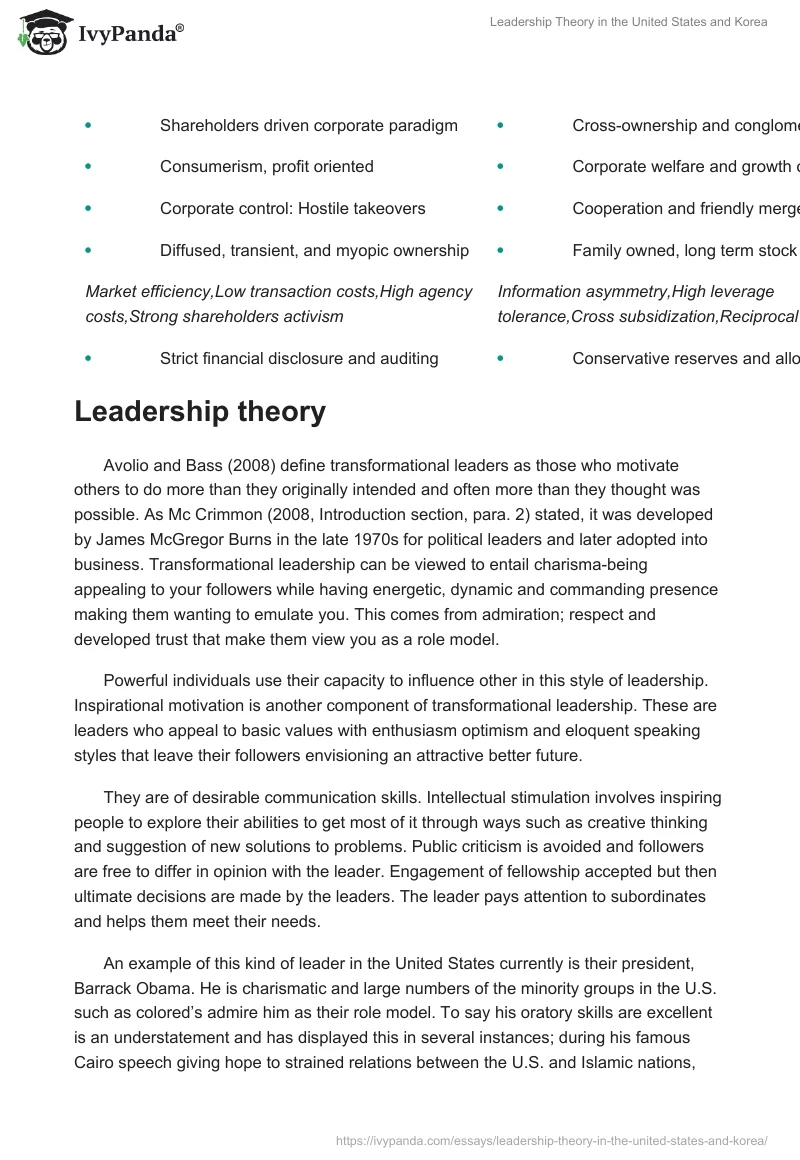 Leadership Theory in the United States and Korea. Page 5