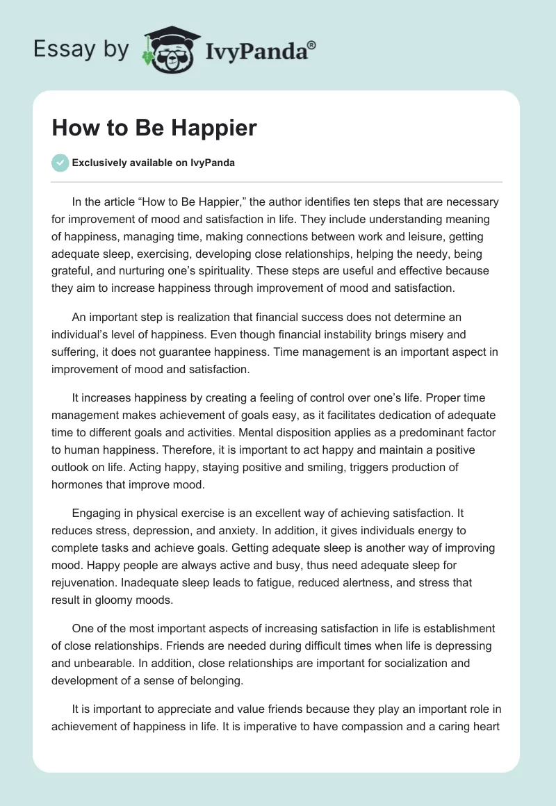 How to Be Happier. Page 1