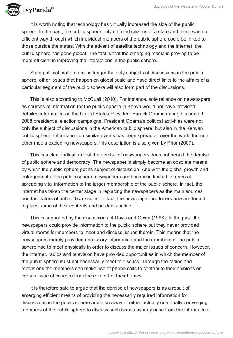Sociology of the Media and Popular Culture. Page 4