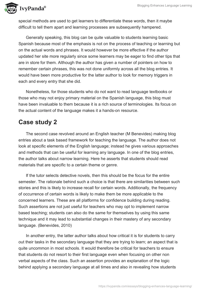 Blogging Enhances Language Learning. Page 5