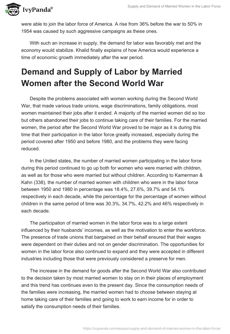 Supply and Demand of Married Women in the Labor Force. Page 4