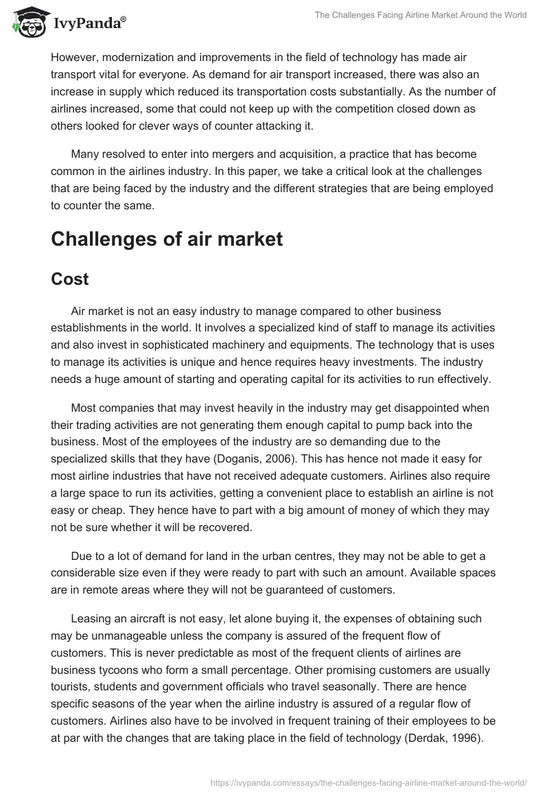 The Challenges Facing Airline Market Around the World. Page 2