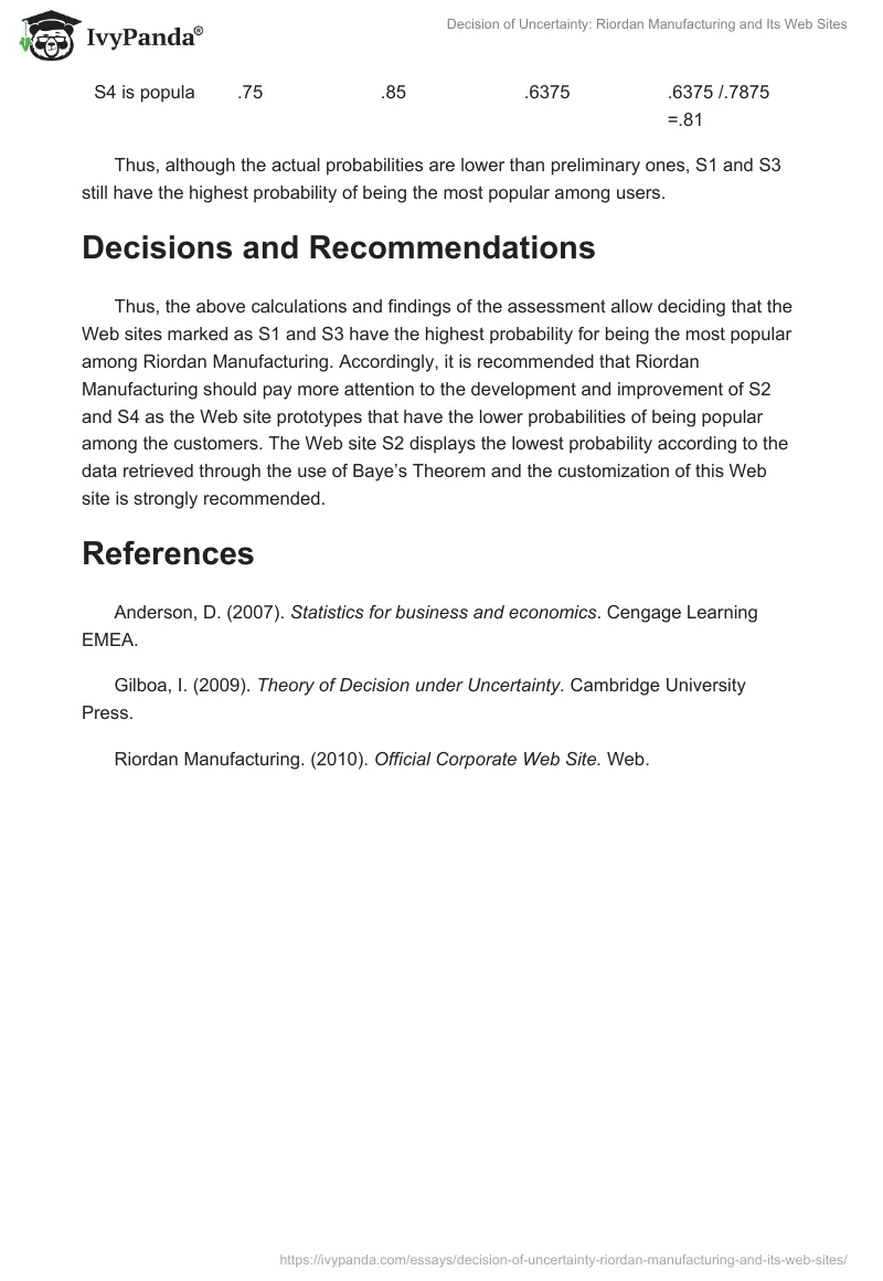 Decision of Uncertainty: Riordan Manufacturing and Its Web Sites. Page 4
