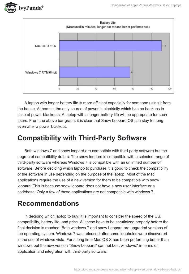 Comparison of Apple Versus Windows Based Laptops. Page 5