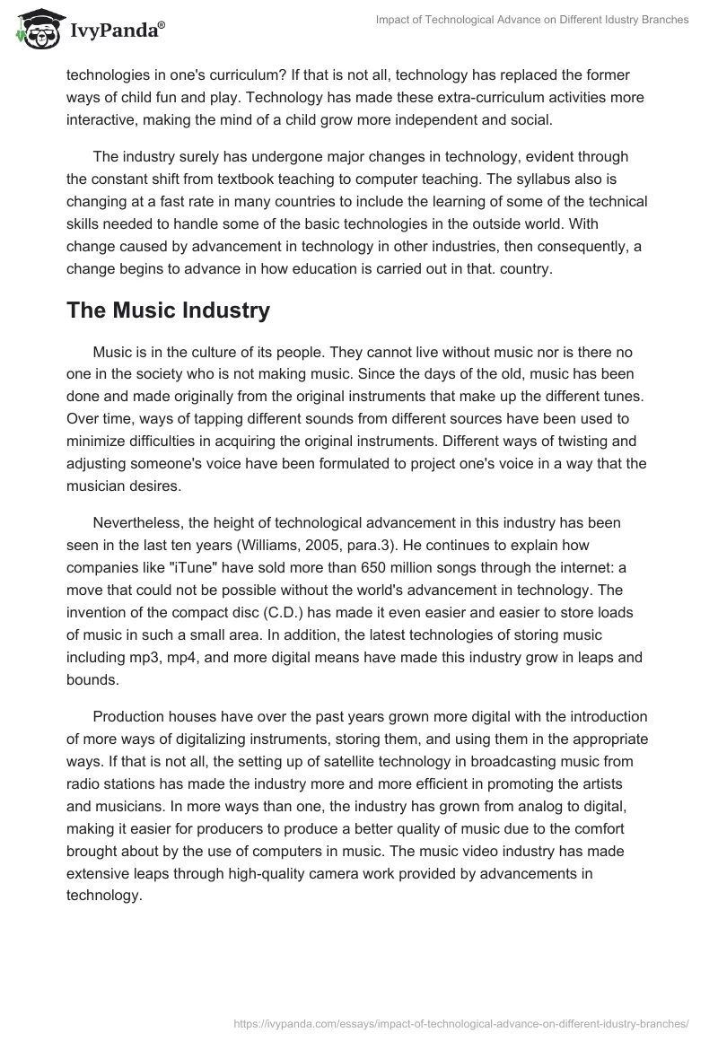 Impact of Technological Advance on Different Idustry Branches. Page 4