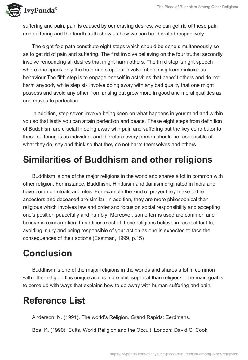 The Place of Buddhism Among Other Religions. Page 2