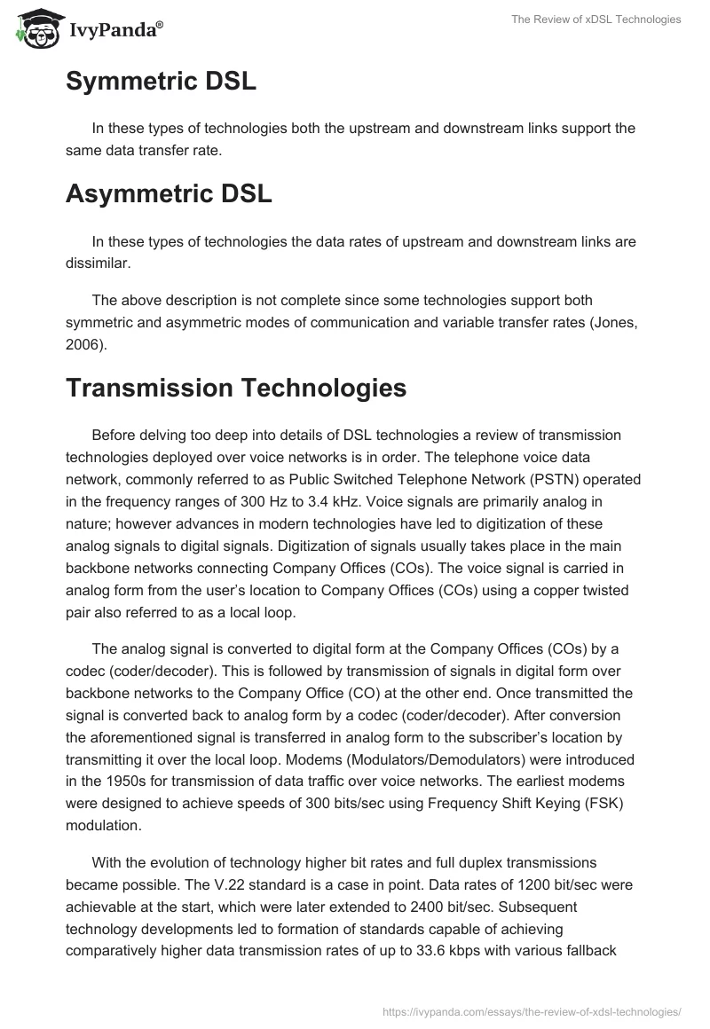 The Review of xDSL Technologies. Page 2