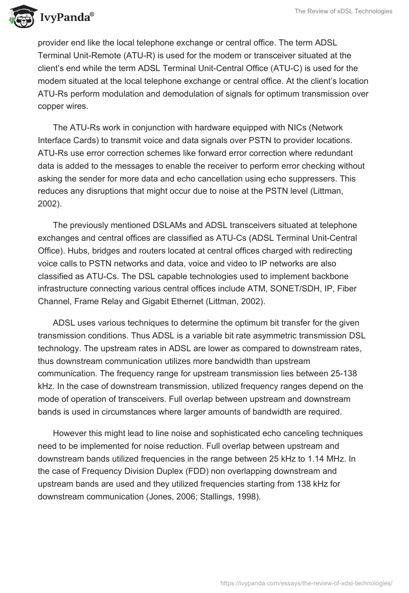 The Review of xDSL Technologies. Page 4