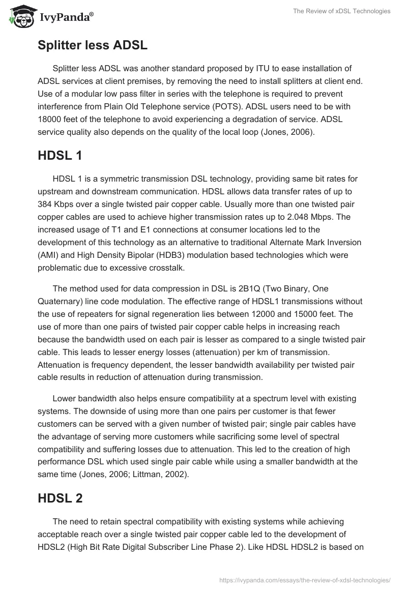 The Review of xDSL Technologies. Page 5