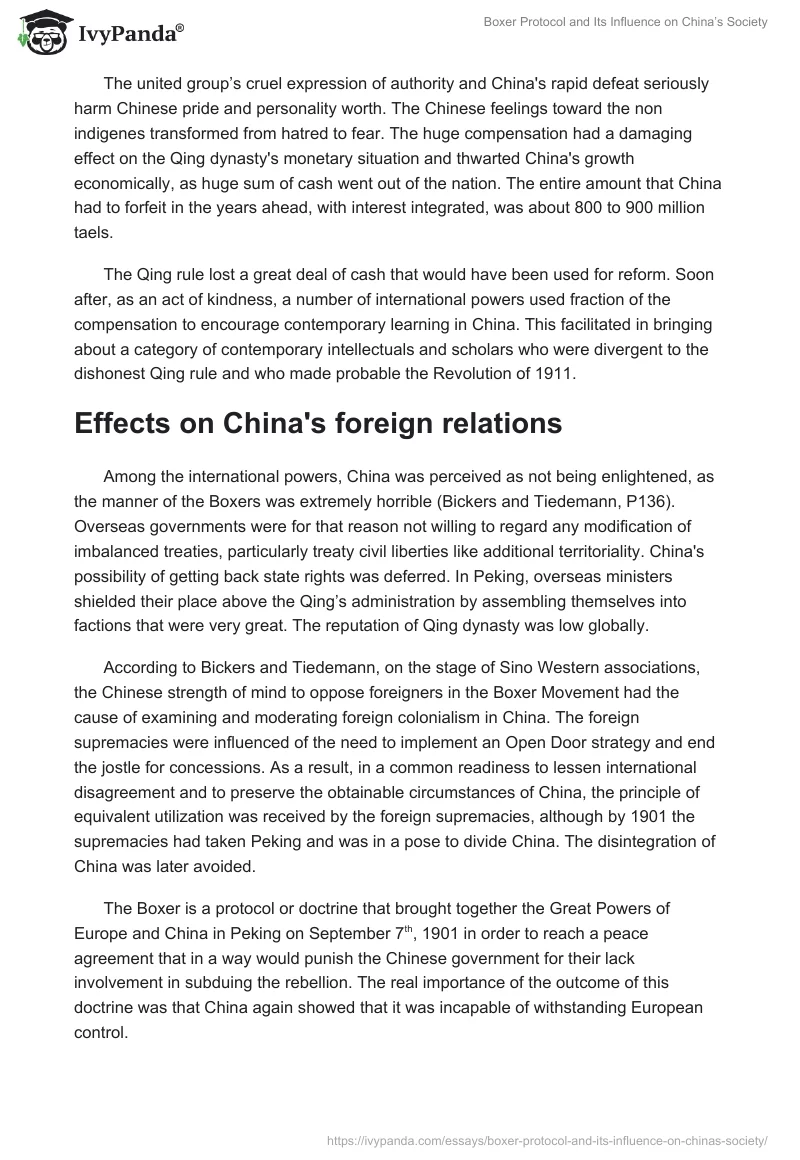 Boxer Protocol and Its Influence on China’s Society. Page 3