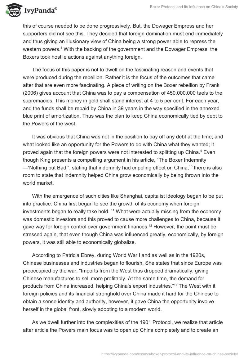 Boxer Protocol and Its Influence on China’s Society. Page 5