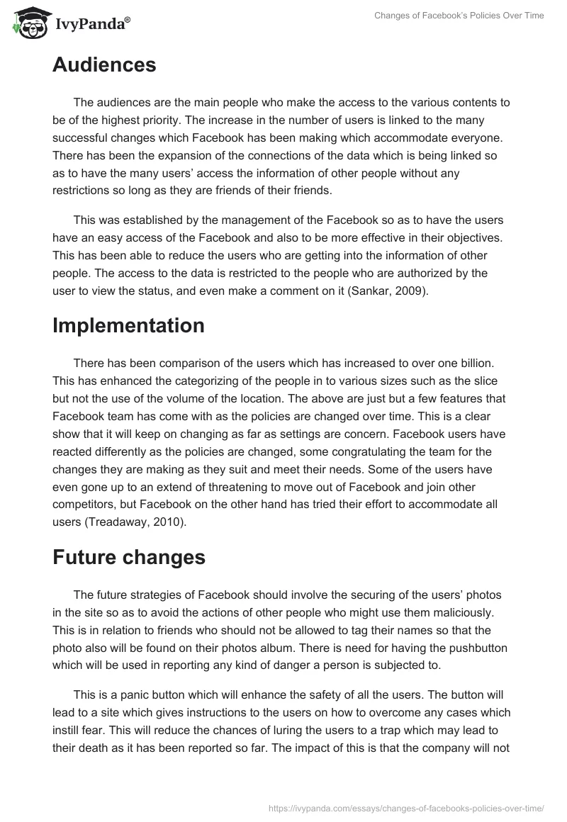 Changes of Facebook’s Policies Over Time. Page 3