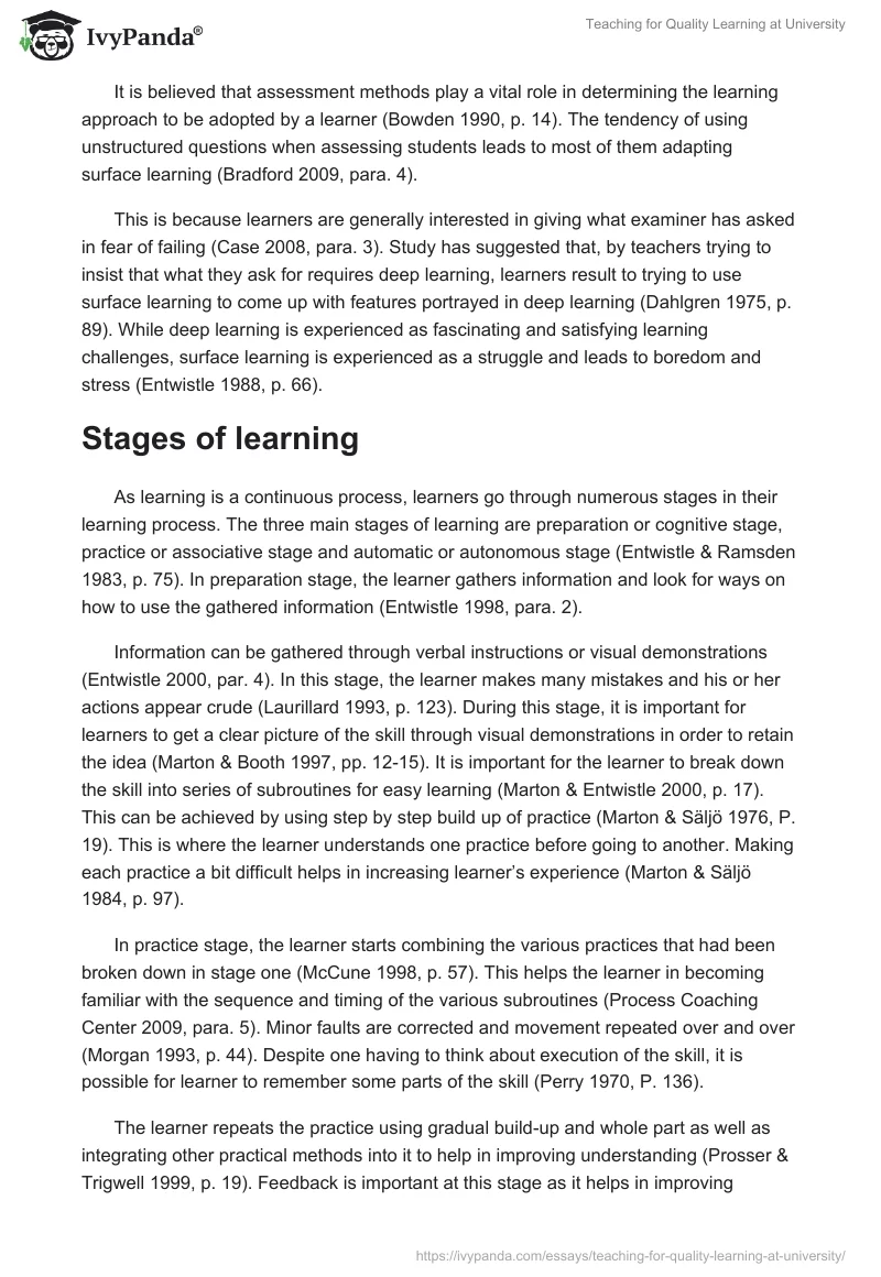 Teaching for Quality Learning at University. Page 2