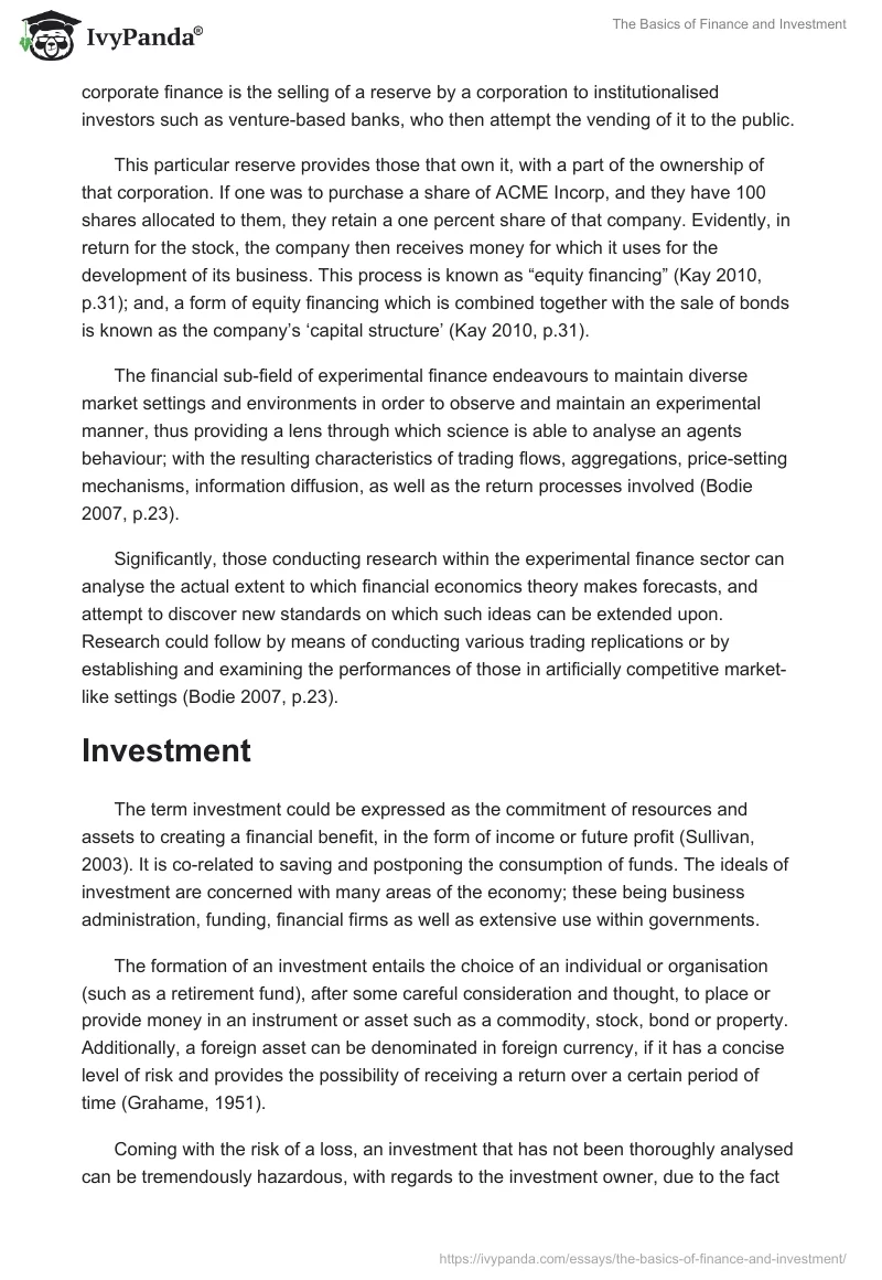 The Basics of Finance and Investment. Page 2