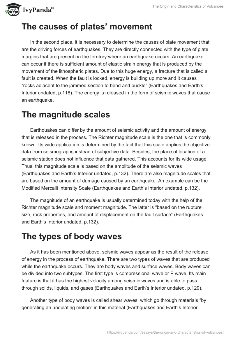 The Origin and Characteristics of Volcanoes. Page 2