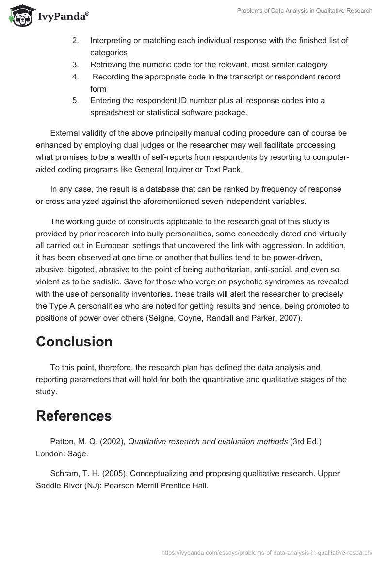 Problems of Data Analysis in Qualitative Research. Page 3