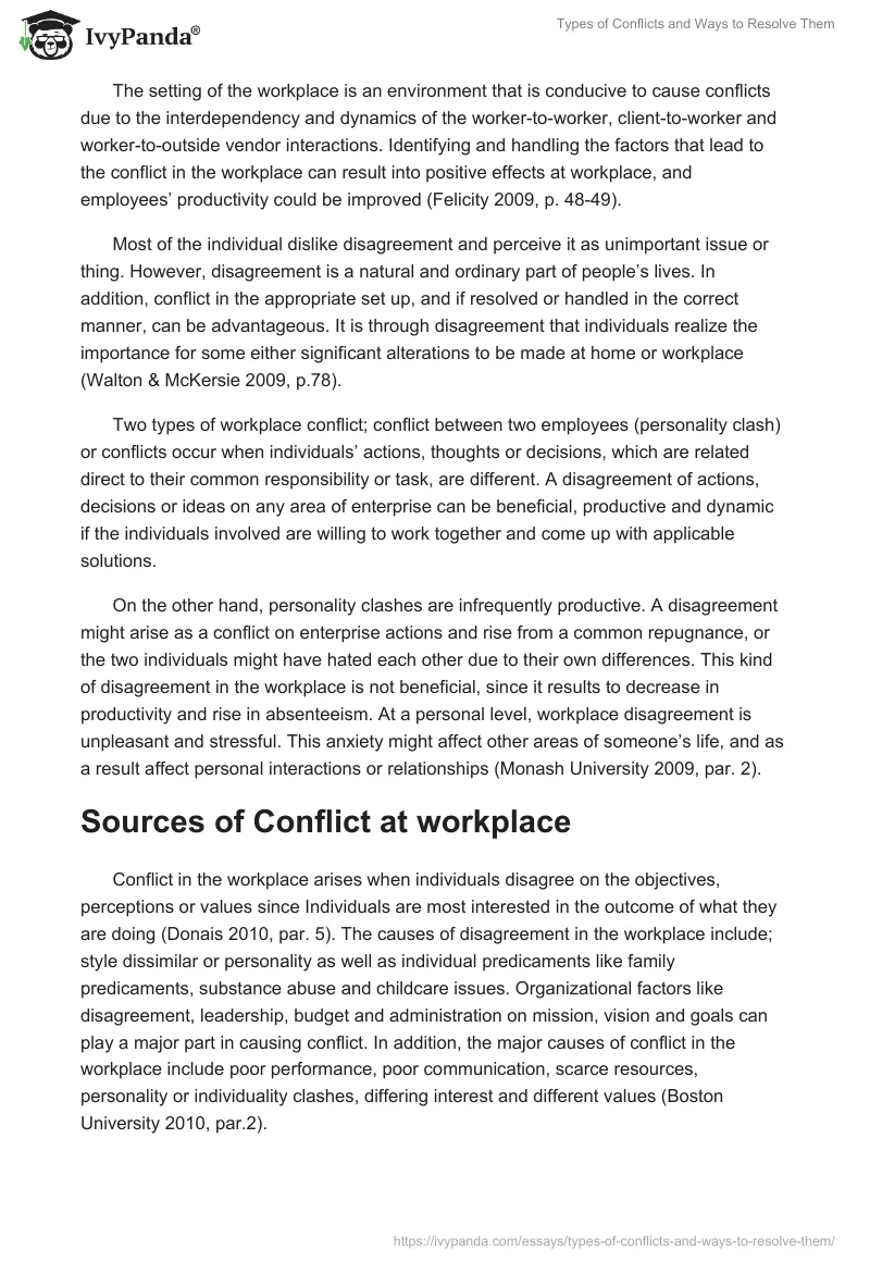 Types of Conflicts and Ways to Resolve Them. Page 3