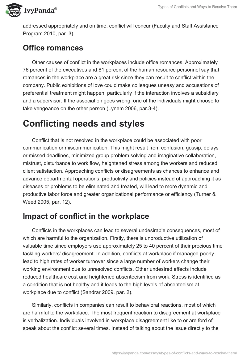 Types of Conflicts and Ways to Resolve Them. Page 5