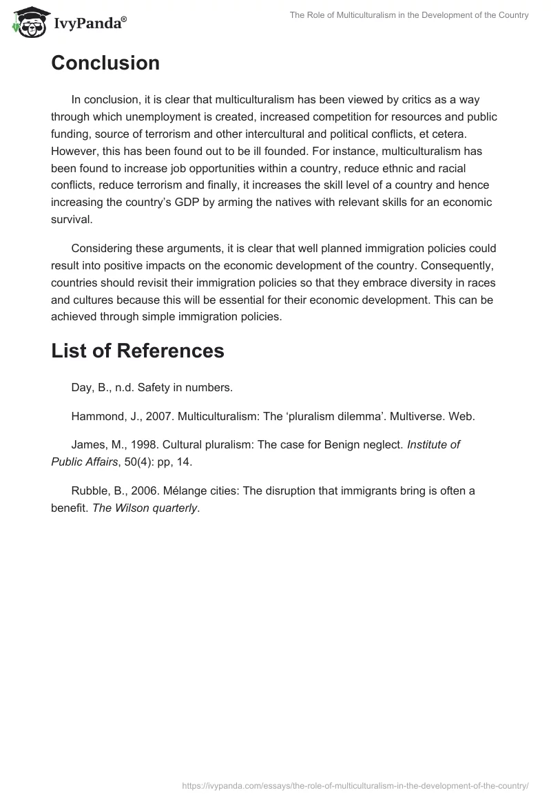 The Role of Multiculturalism in the Development of the Country. Page 4