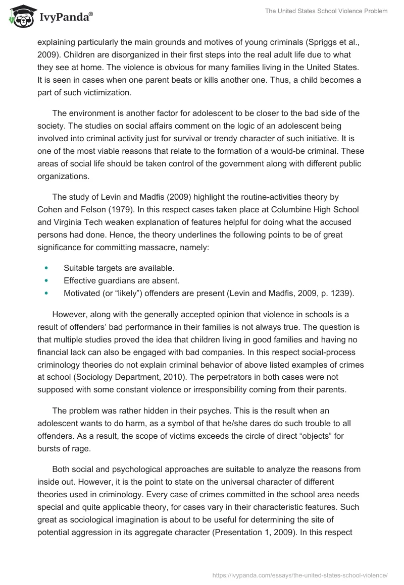 The United States School Violence Problem. Page 5