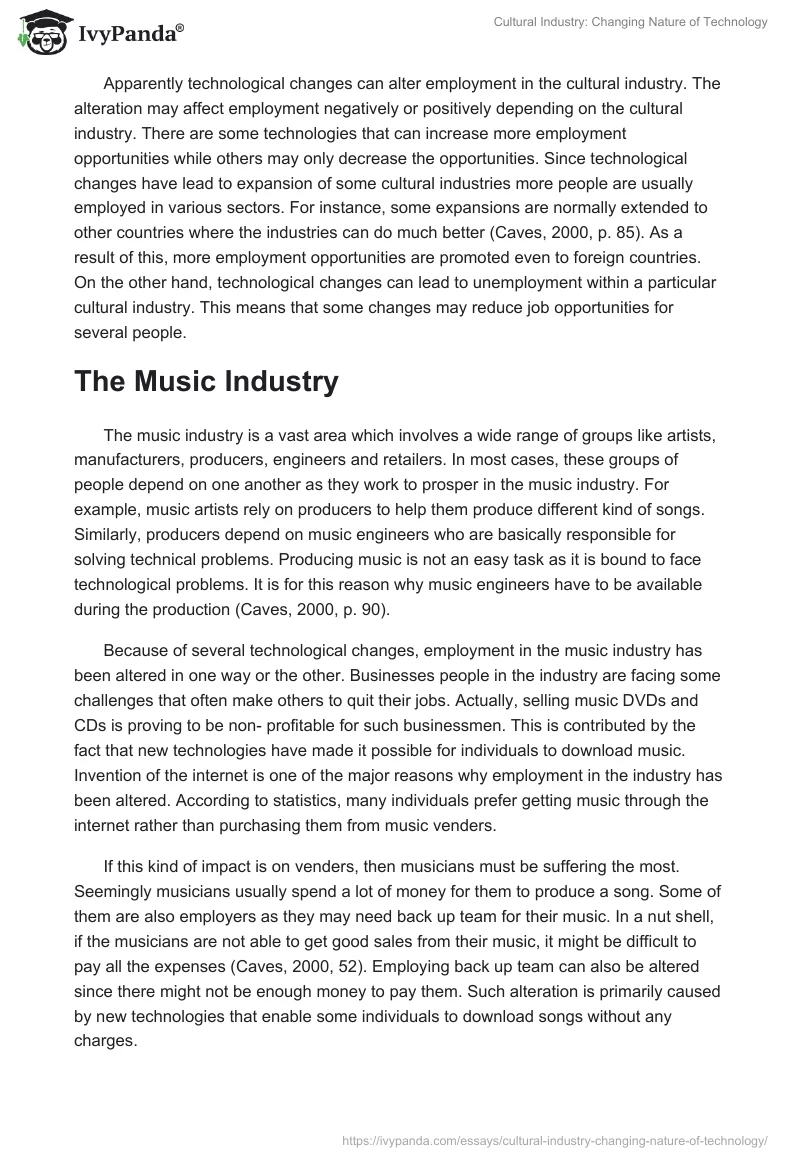 Cultural Industry: Changing Nature of Technology. Page 3