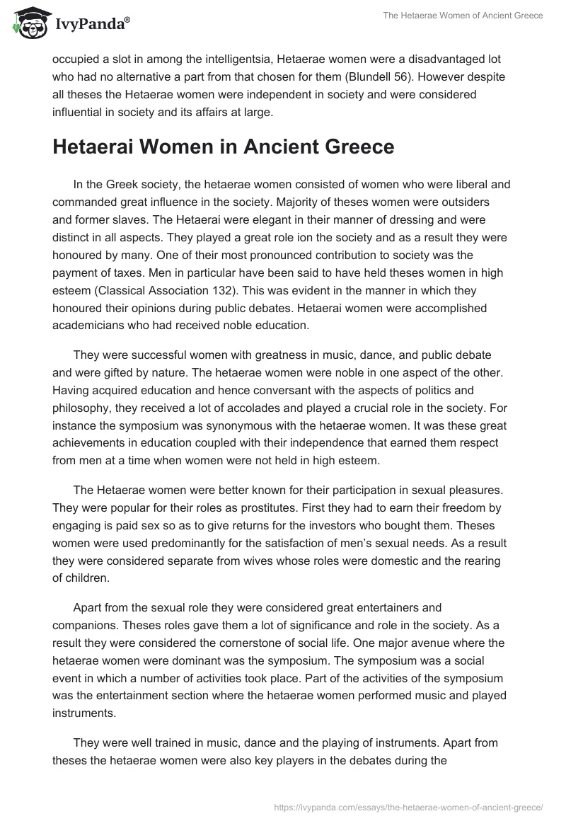 The Hetaerae Women of Ancient Greece. Page 2