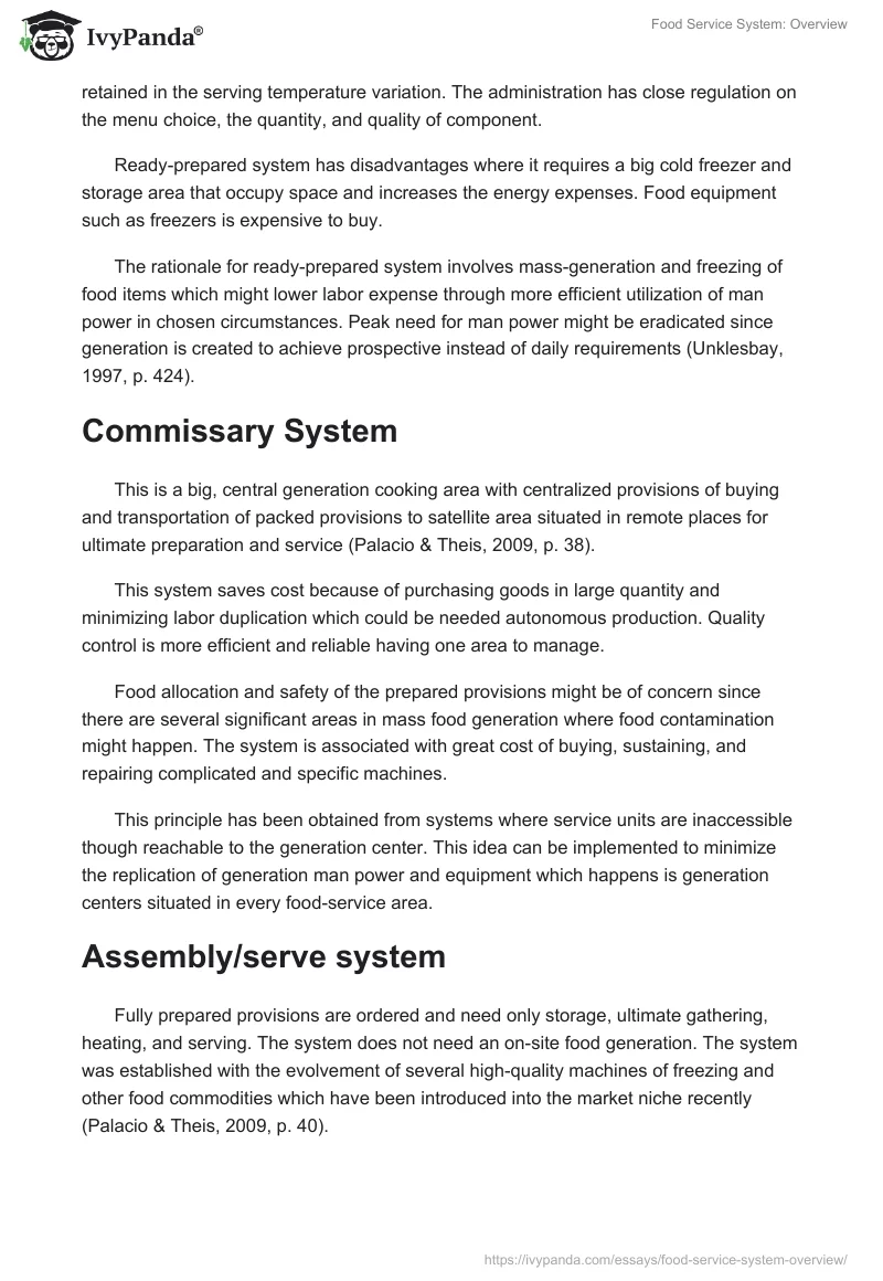Food Service System: Overview. Page 2