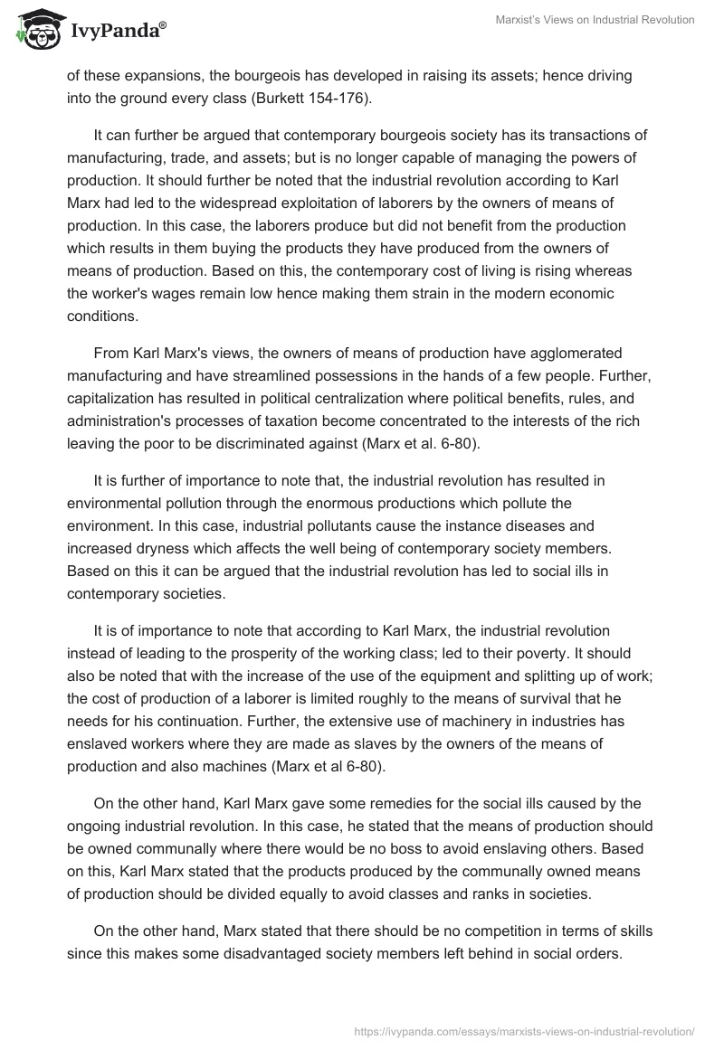 Marxist’s Views on Industrial Revolution. Page 2